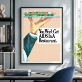 Salad Tray Message Poster, 1990s History Wall Art Print