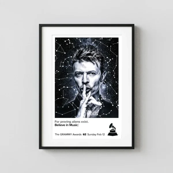 59th Annual Grammy Awards- David Bowie (CBS, 2017) Music Poster