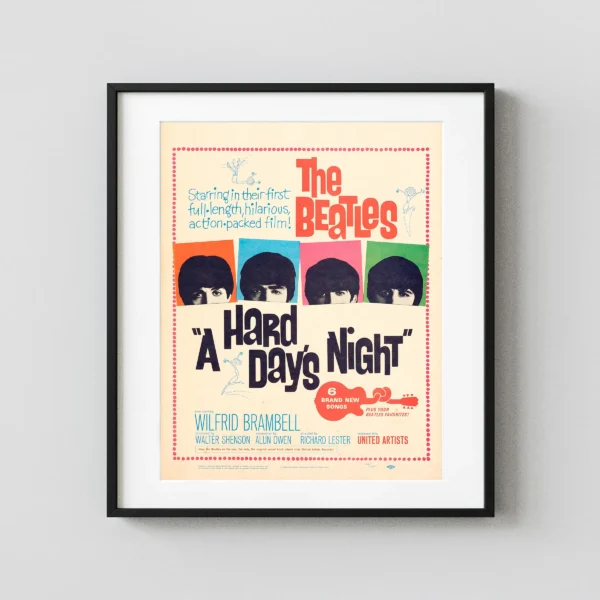 A Hard Day's Night (United Artists, 1964) Music Poster