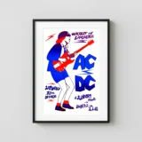 AC/DC 1976 Dirty Deeds Done Dirt Cheap Era Lancaster, England Concert Poster