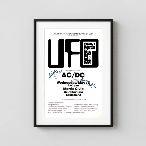 AC/DC, UFO 1979 South Bend, IN Concert Poster