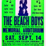 Beach Boys 1963 Sacramento, CA Fluorescent Green Concert Poster