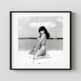 Bettie Page On The Beach 1954 Nude Photography Print