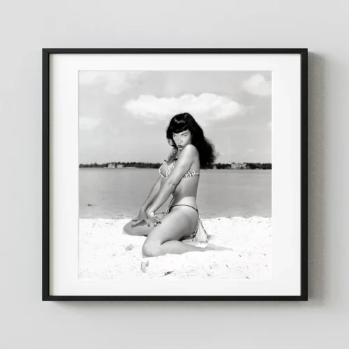 Bettie Page On The Beach 1954 Nude Photography Print