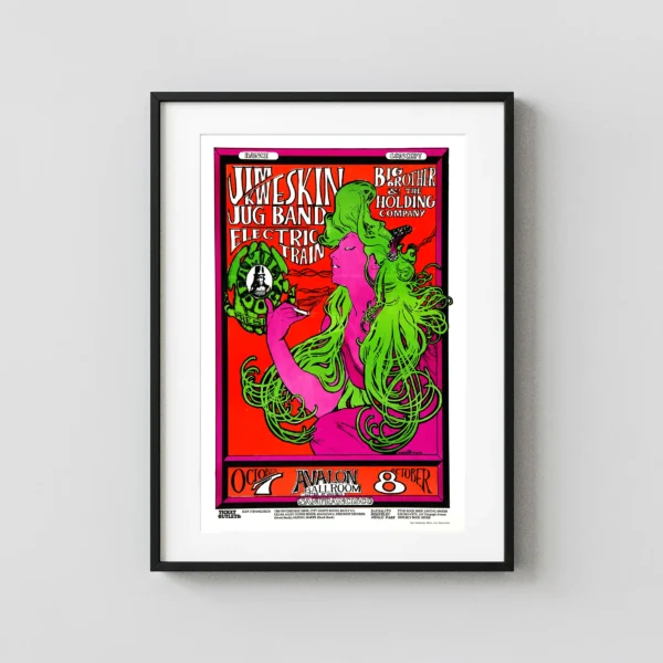 Big Brother with Janis Joplin 1966 "Woman with Green Hair" Poster