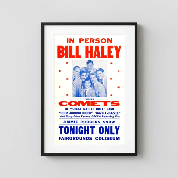 Bill Haley and His Comets 1955 "Rock Around the Clock" Concert Poster