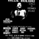 Billie Holiday 1957 Greenwich Village, NYC Large Handbill Music Poster