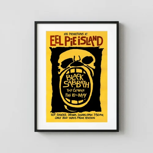 Black Sabbath 1970 Eel Pie Island, England Concert Poster