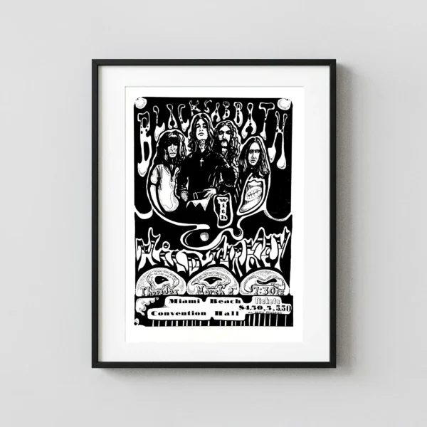 Black Sabbath 1972 Master of Reality Era Miami Beach, FL Concert Poster