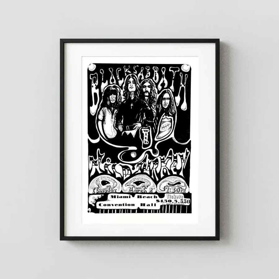 Black Sabbath 1972 Master of Reality Era Miami Beach, FL Concert Poster