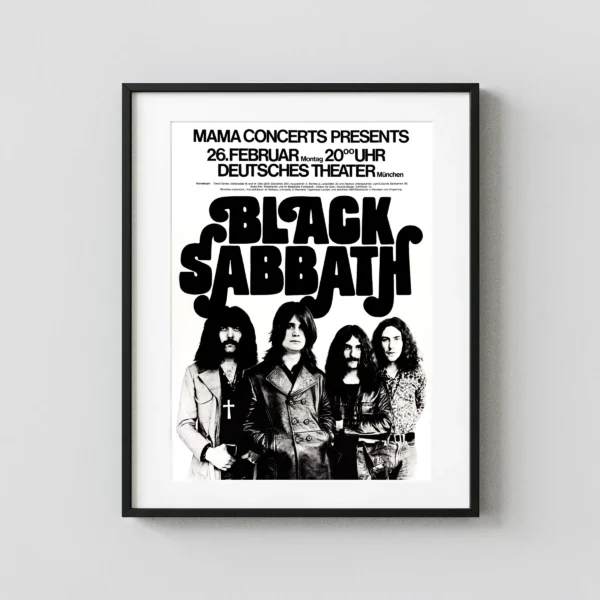 Black Sabbath 1973 Munich, Germany Concert Poster