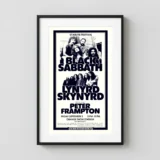Black Sabbath, Lynyrd Skynyrd, Peter Frampton 1975 Southern CA Concert Poster
