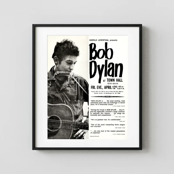 Bob Dylan Concert Handbill (1963) Music Poster
