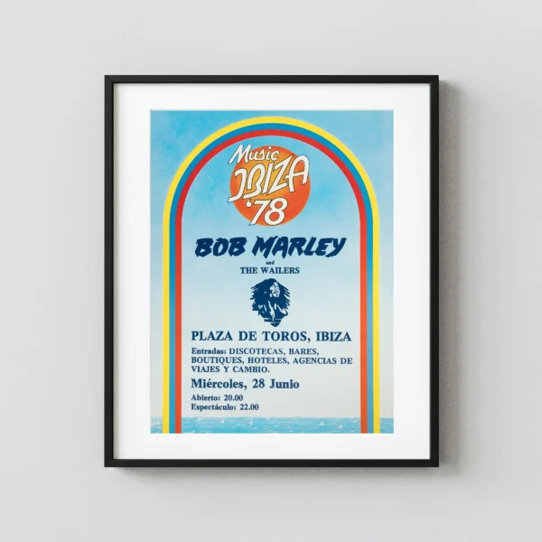 Bob Marley and the Wailers 1978 Ibiza, Spain Concert Poster
