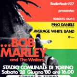 Bob Marley and the Wailers 1980 Turin, Italy Concert Poster