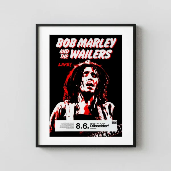 Bob Marley & the Wailers 1976 Düsseldorf, Germany Concert Poster