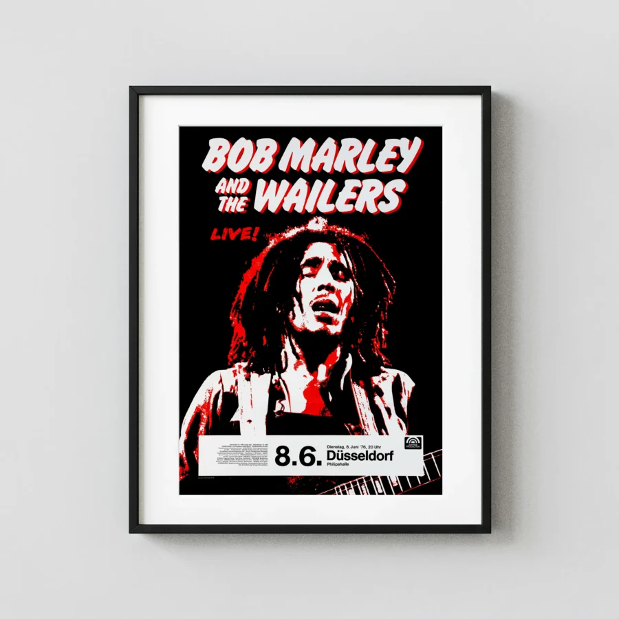 Bob Marley & the Wailers 1976 Düsseldorf, Germany Concert Poster