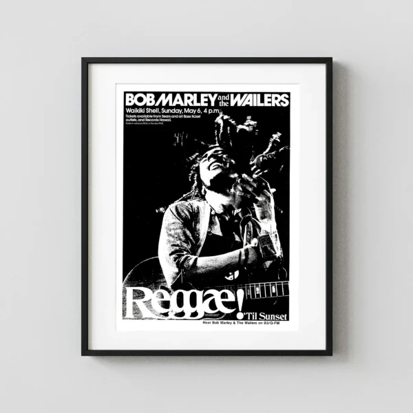 Bob Marley & the Wailers 1979 Honolulu, Hawaii Concert Poster