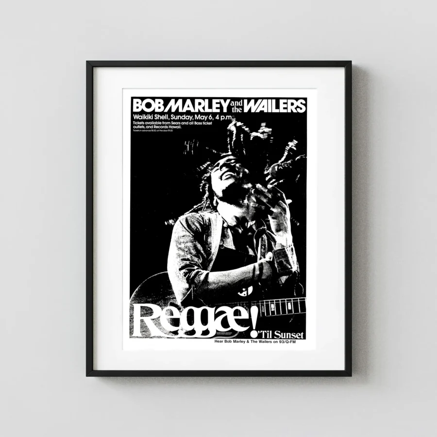 Bob Marley & the Wailers 1979 Honolulu, Hawaii Concert Poster