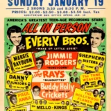 Buddy Holly & the Crickets, Everly Brothers, Eddie Cochran 1958 Concert Poster