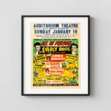Buddy Holly & the Crickets, Everly Brothers, Eddie Cochran 1958 Concert Poster