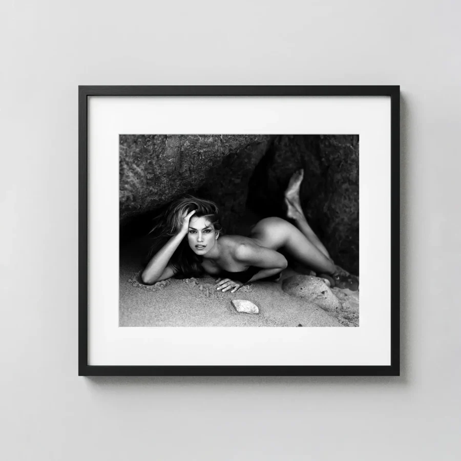 Cindy Crawford Malibu California 1995 Nude displayed as a framed wall mockup