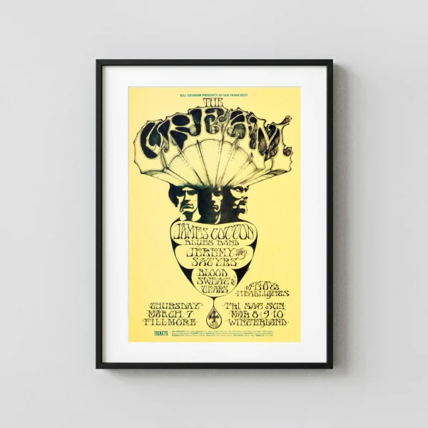 Cream (Eric Clapton) 1968 Fillmore, Winterland Concert Poster