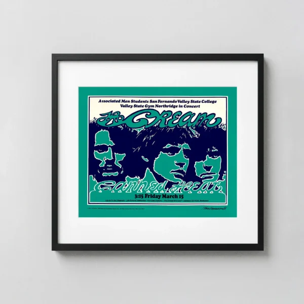 Cream (Eric Clapton) 1968 Los Angeles College Campus Concert Poster