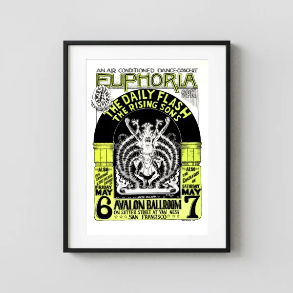 Daily Flash, Rising Sons "Euphoria" Avalon Ballroom Concert Poster