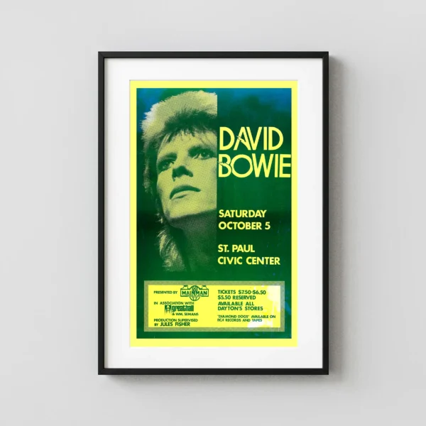 David Bowie Diamond Dogs-Era 1974 Minnesota Concert Poster