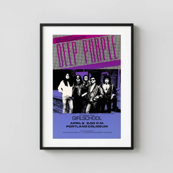 Deep Purple 1985 Strangers Era Portland, OR Concert Poster