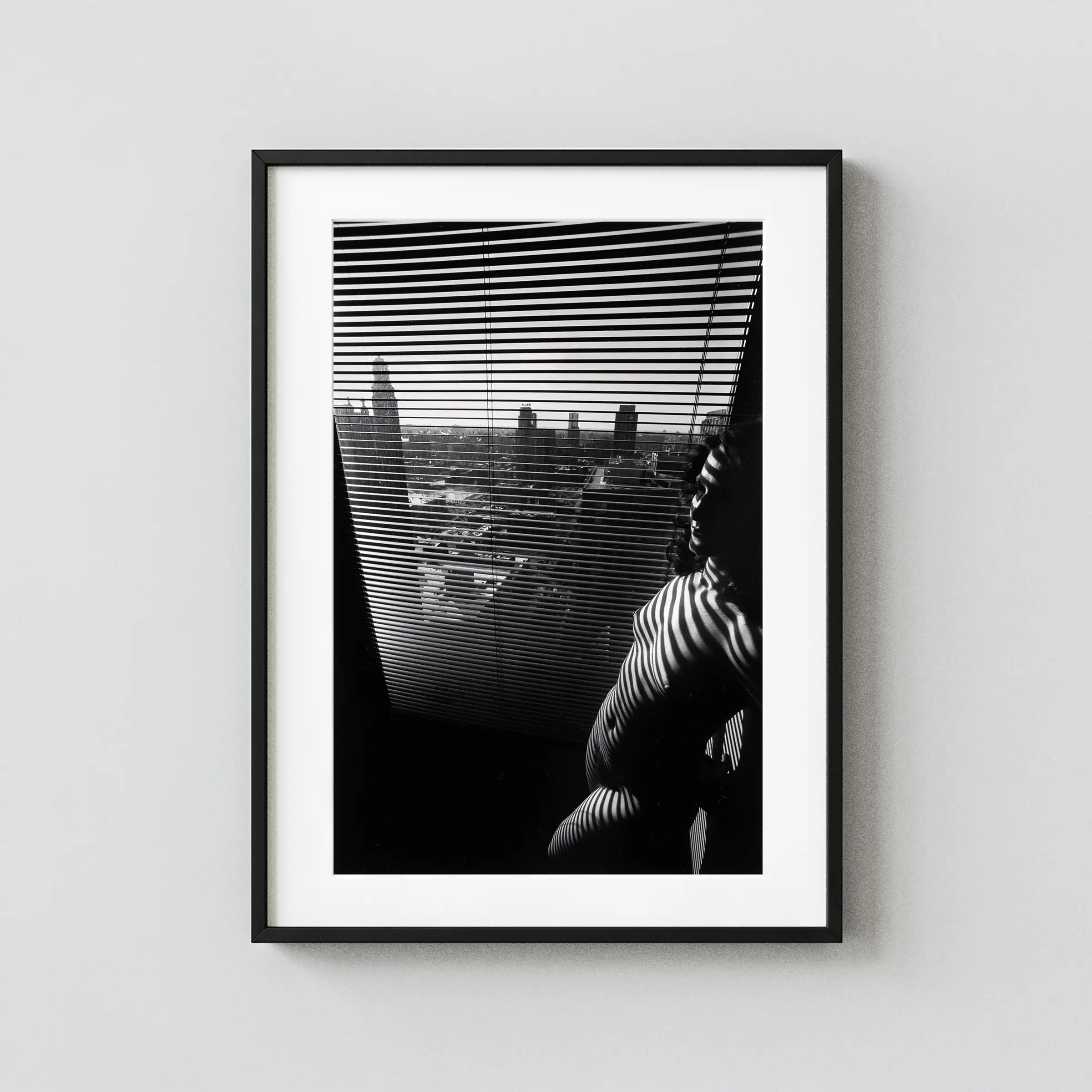 Denise And Shadows Chicago 1977 Nude displayed as a framed wall mockup