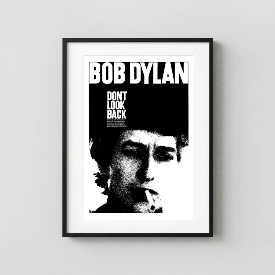 Don't Look Back (Leacock-Pennebaker, 1967) Music Poster featuring white, black, and light gray vertical artwork.