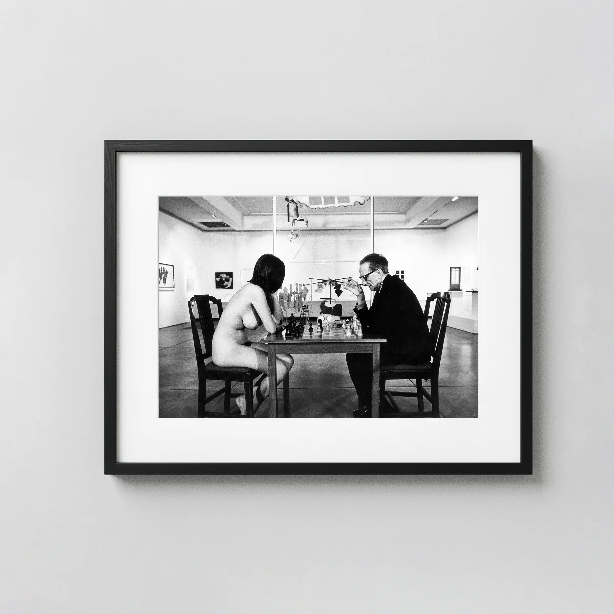 Duchamp Playing Chess With Eve Babitz 1964 Nude displayed as a framed wall mockup