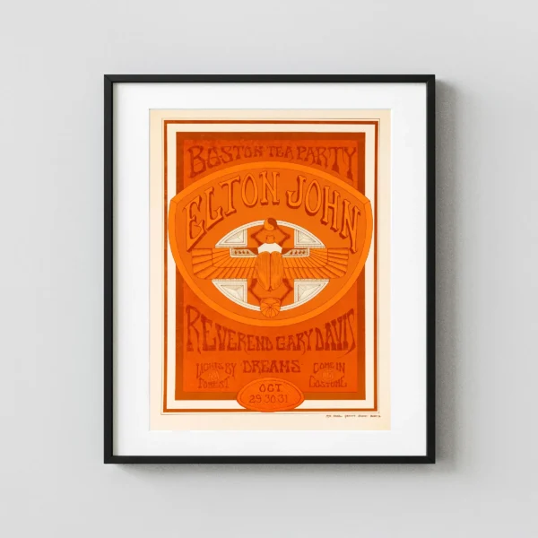 Elton John 1970 Debut American Tour Boston Tea Party Concert Poster