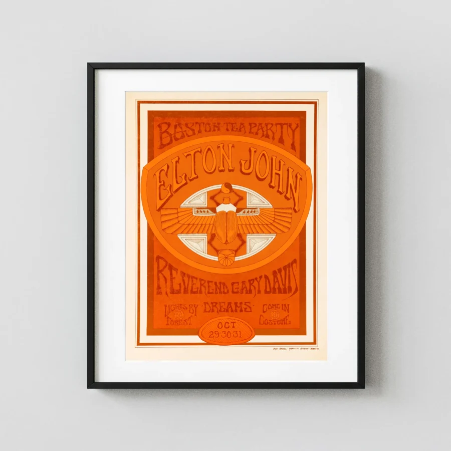 Elton John 1970 Debut American Tour Boston Tea Party Concert Poster