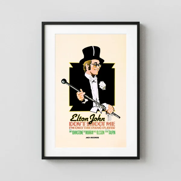 Elton John 1973 Don't Shoot Me I'm Only the Piano Player MCA Promo Poster