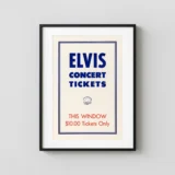 Elvis Presley 1970s Generic Box-Office "$10.00 Tickets" Poster