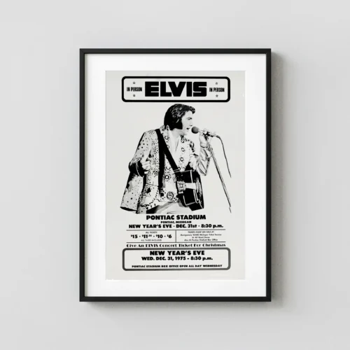 Elvis Presley 1975 Pontiac, MI New Year's Eve Concert Poster