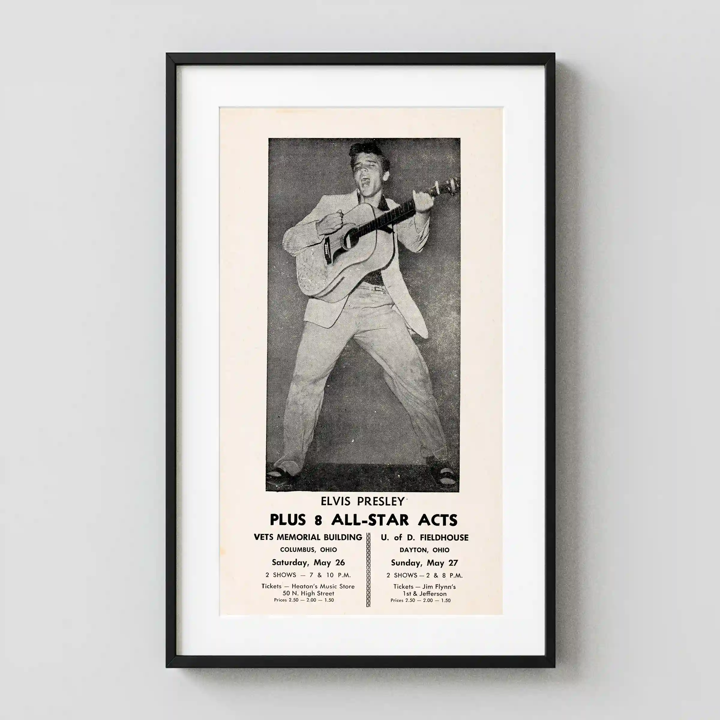 Elvis Presley Spring poster with rose, slate gray, and light gray artwork and period lettering.