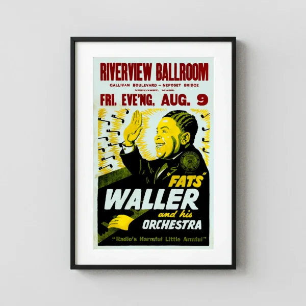 Fats Waller "Radio's Harmful Little Armful" 1935 New England Concert Poster