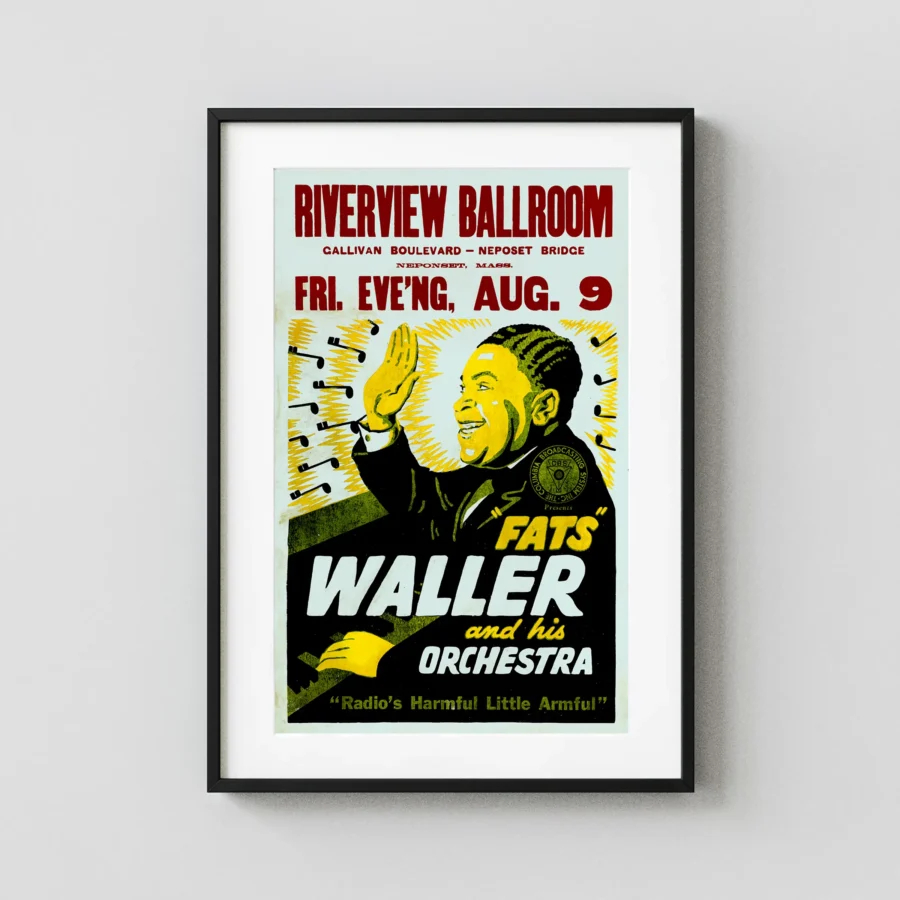 Fats Waller "Radio's Harmful Little Armful" 1935 New England Concert Poster