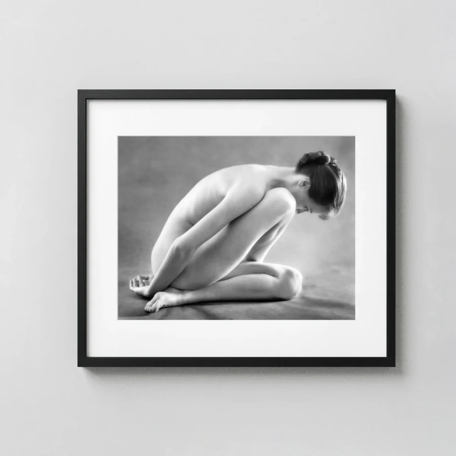 Folding 1962 Nude displayed as a framed wall mockup