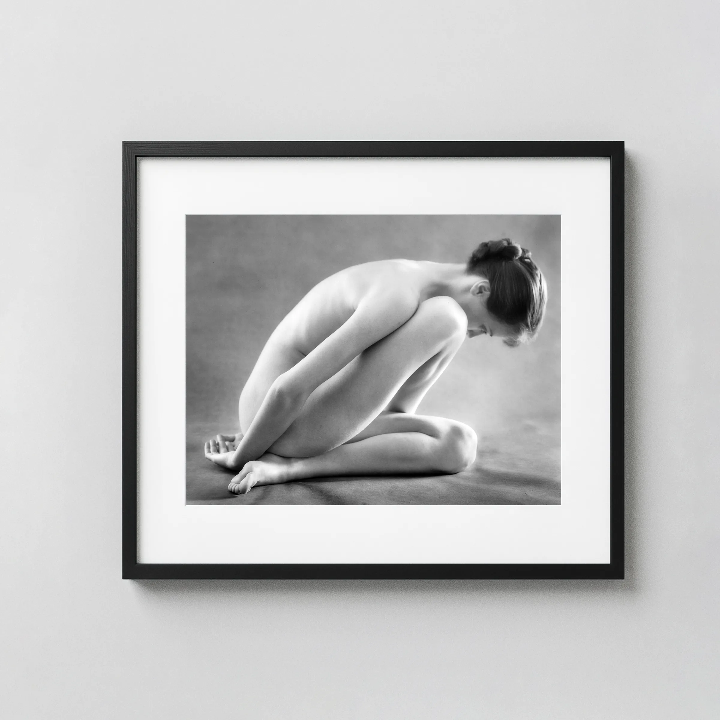 Folding 1962 Nude displayed as a framed wall mockup