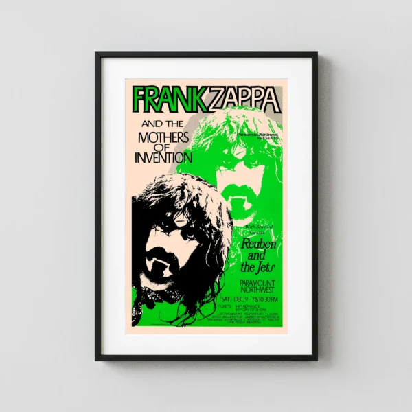 Frank Zappa, Reuben & the Jets Portland, OR Concert Poster