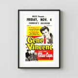 Gene Vincent 1960 Eau Claire, Wisconsin Art-Deco Concert Poster