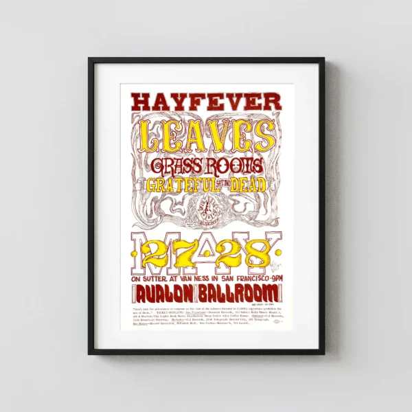 Grateful Dead 1966 "Hayfever" Concert Poster