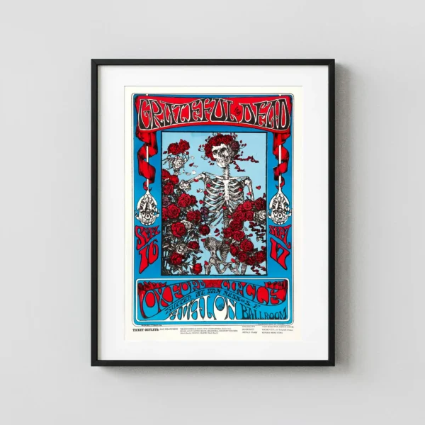 Grateful Dead 1966 "Skeleton & Roses" Concert Poster