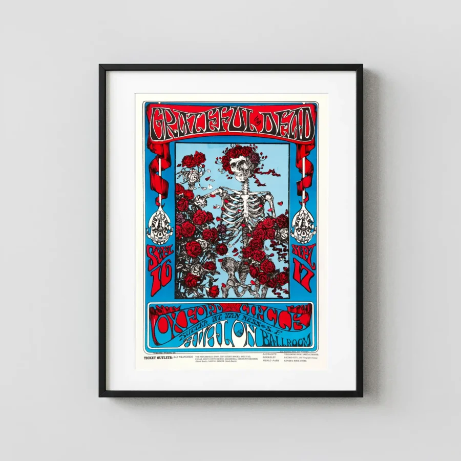 Grateful Dead 1966 "Skeleton & Roses" Concert Poster