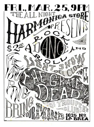 Grateful Dead 1966 Los Angeles Acid Test-Related Concert Poster